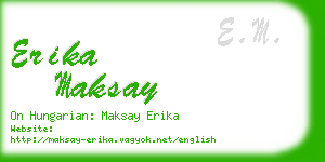 erika maksay business card